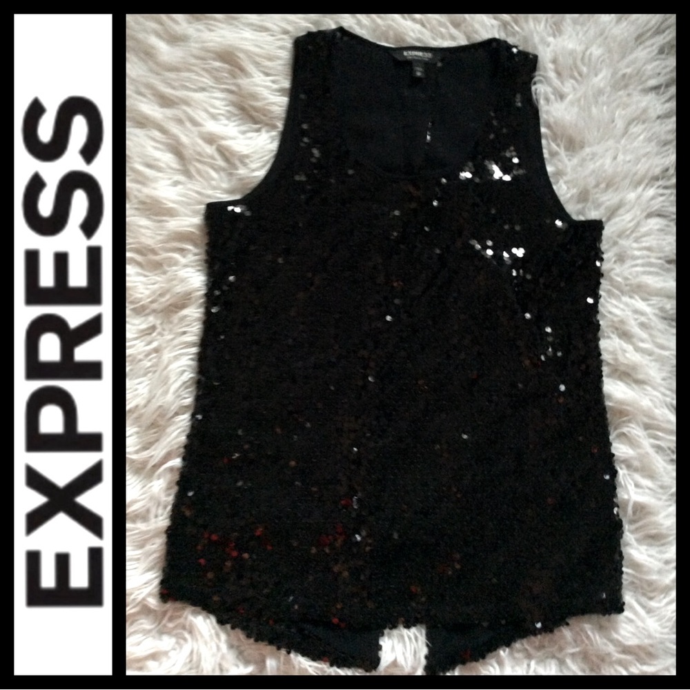 Express Sequin Split Back Tank Top - image 3